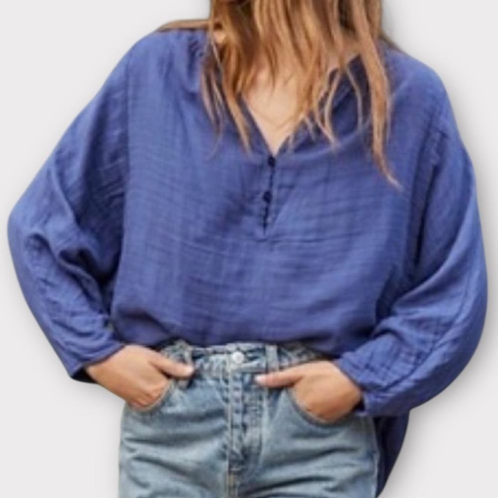 CP Shades x Free People Women’s Top XS 100% Cotton Gauzy Bohemian Boho Peasant